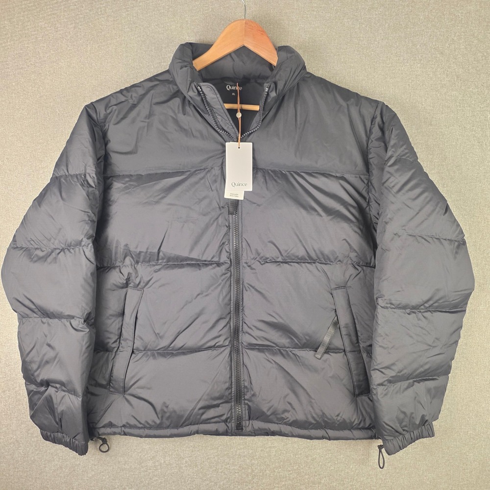 Quince Responsible Down Puffer Jacket Mens XL Black Recycled SDFMCL006 NWT